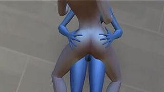 Эта инопланетная девушка транссексуалка и много раз пытается кончить на мои инопланетные сиськи, пока не осыпает меня своей грязной космической спермой. - порно видео