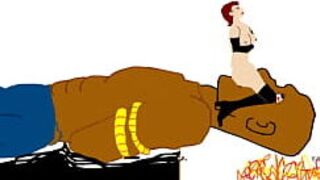 Хентай-фантазия, сидение на лице связанного титана - порно видео