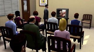 Офисная пародия - босс показывает всем порно на работе - порно видео